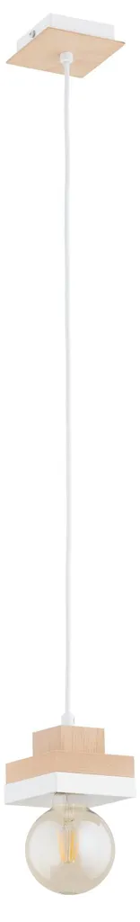Suspension Bois MIKO 90cm Blanche IP20 Alfa Luminaire LED E27 Style Nature