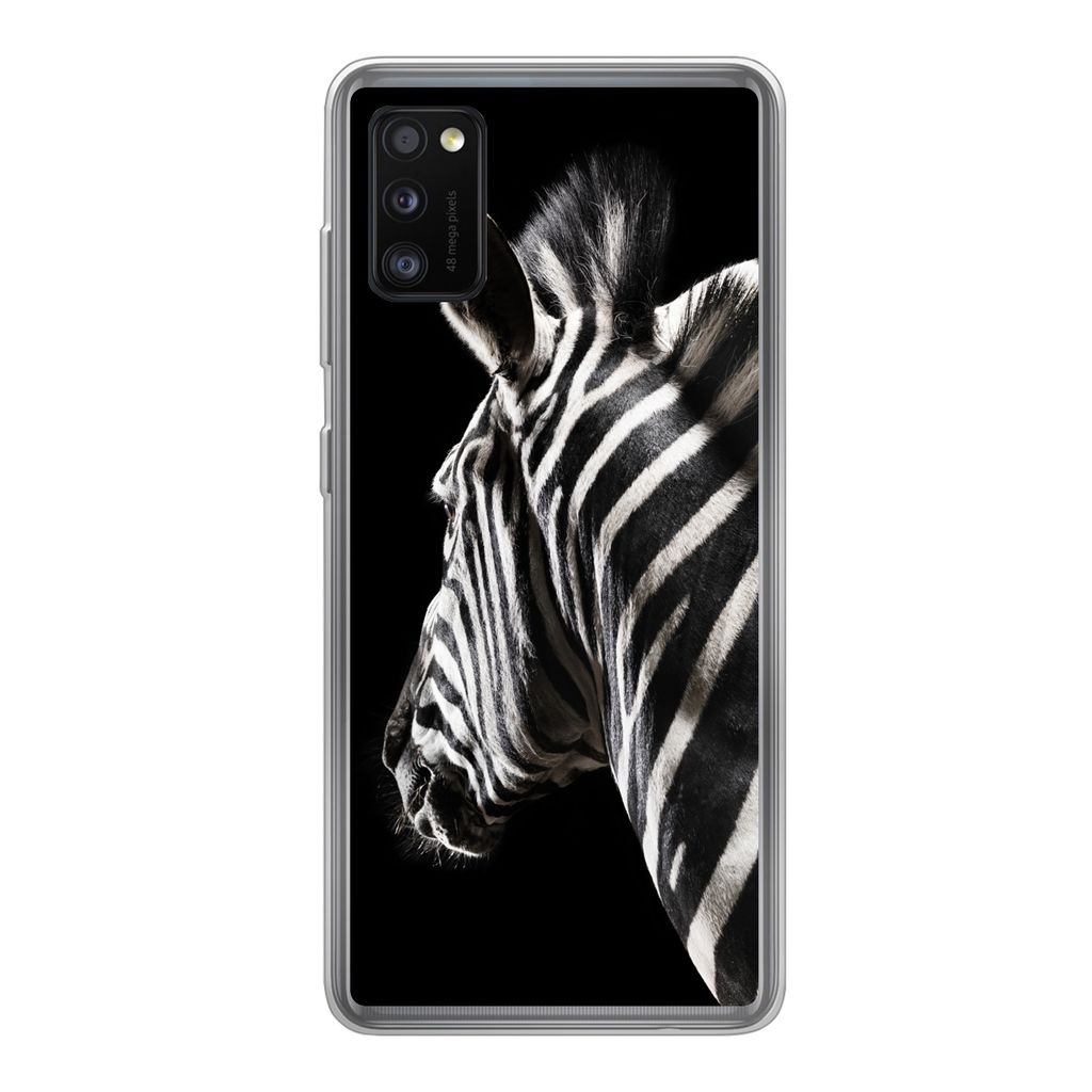 MuchoWow Handyhülle Schutzhülle Hülle für Samsung Galaxy A41 Zebra - Wilde Tiere - Muster Silikon Softcase Handy Hülle - Mobiltelefon
