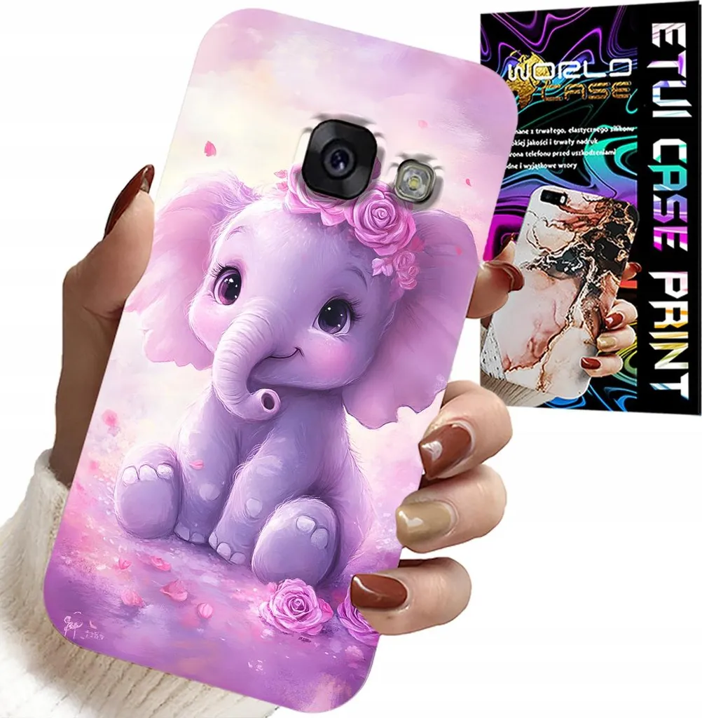 SUPER KIT Samsung A5 2017: Cover Elefante Rosa + Pellicola Vetro