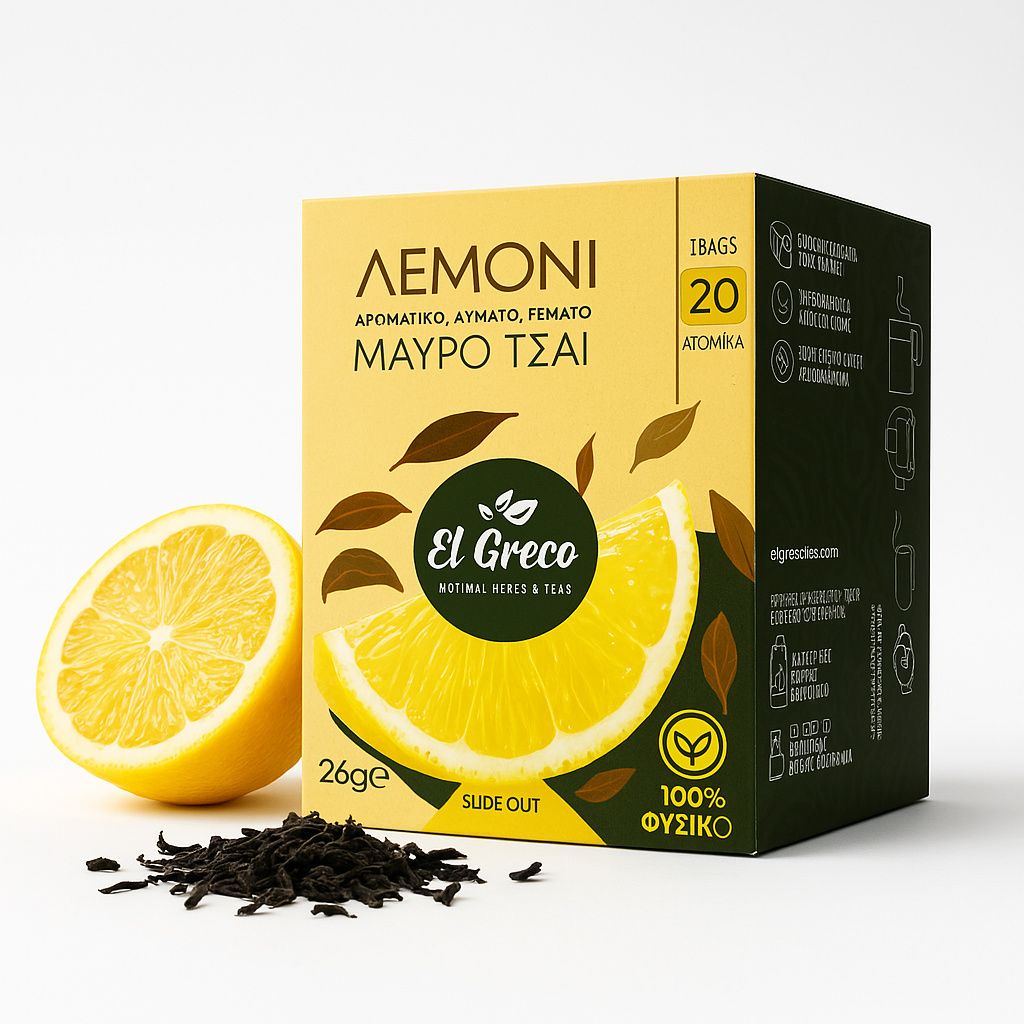 El Greco Schwarzer Tee mit Zitrone 26 g (20 Teebeutel) Produktbild 