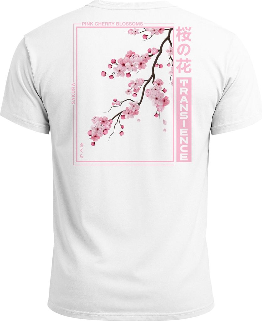 Backprint TShirt Herren Japan Asien Kirschblüte Sakura Schriftzeichen Streetstyle Männer Fashion Neverless