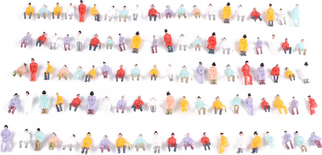 Spur 00 | sitzende Modellbau Figuren 1:72 (100 Stück)