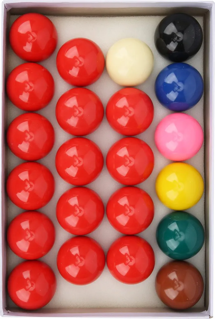 Billard Snooker : Ensemble de 22 billes de 52,2 mm en résine lustrée
