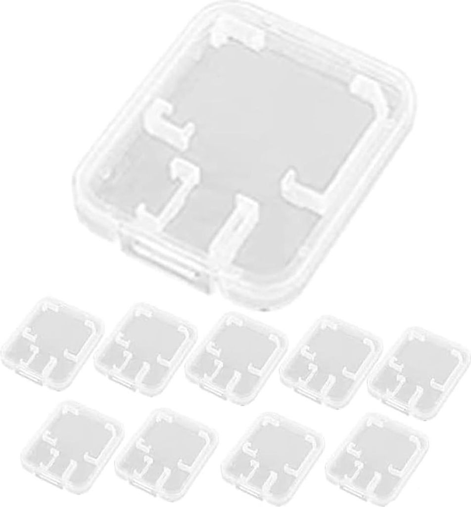 10 Stück SD Karten Aufbewahrung, Transparent Praktisches SD Card Case Speicherkartenhüllen Robuste SD Karten Hülle für Speicherkarten Aufbewahrung