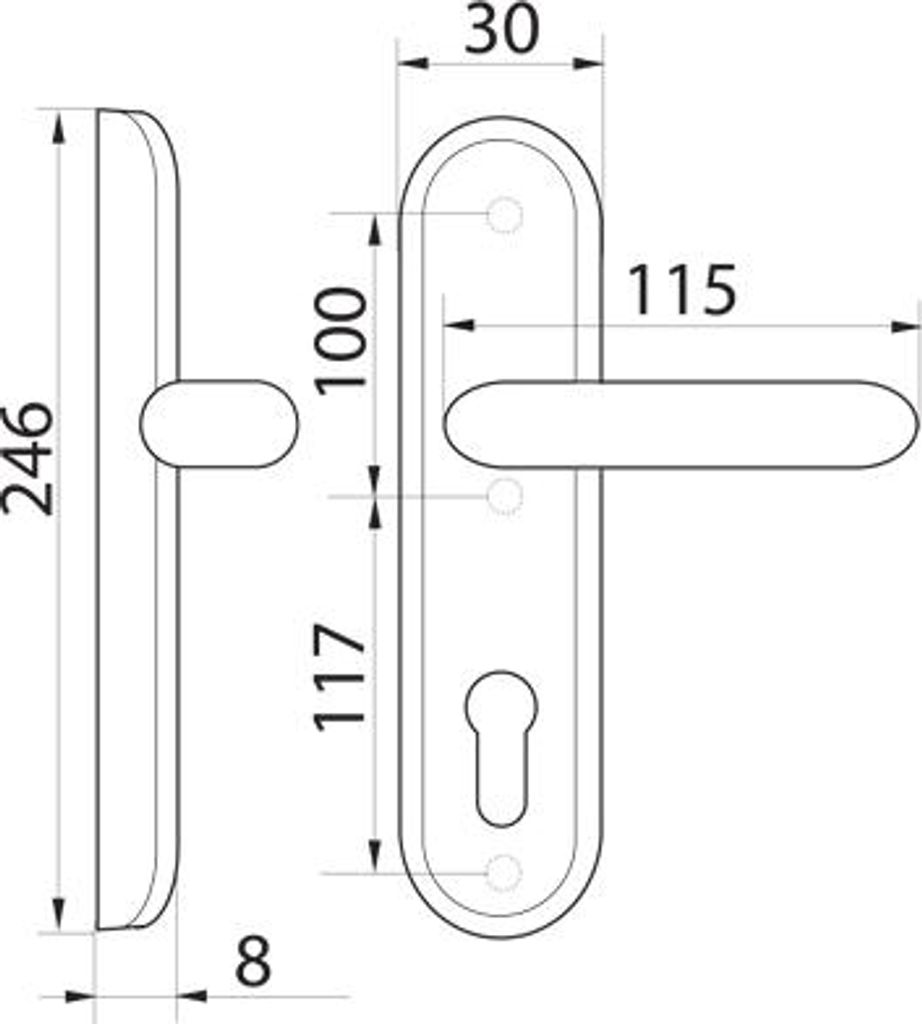 Klika Hoppe London 92 WB, bílá F9016 (113P/2246) Obrázek produktu 