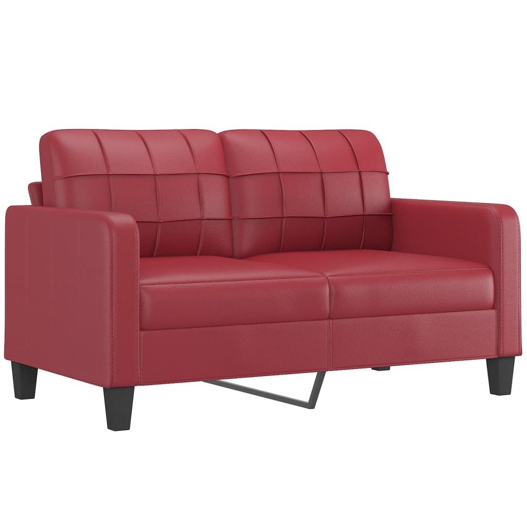 vidaXL divano a 2 posti rosso vino 140 cm in Pelle finta Immagine del prodotto 