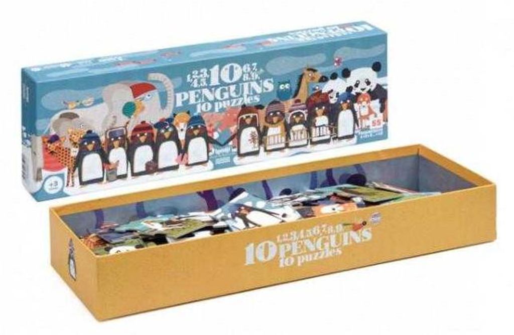 Progressives Puzzle 1, 2, 3 ... 10 Pinguine, Londji