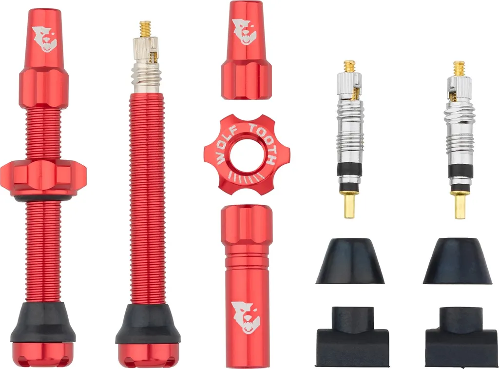 Valves Tubeless Presta 44 mm Rouges contre les Fuites d'Air de Pneu