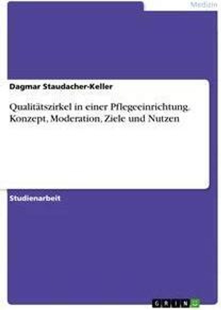 Qualitätszirkel in einer Pflegeeinrichtung. Konzept, Moderation, Ziele und Nutzen