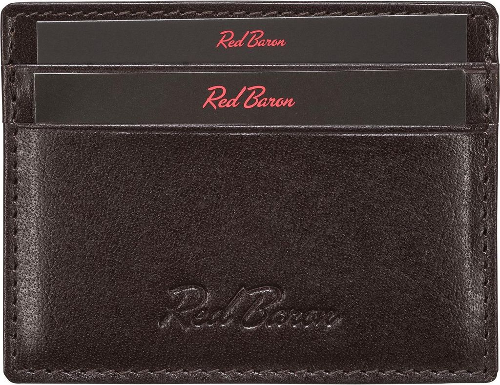 Red Baron Kreditkarten-Etui Leder Schwarz RB-WT-001-04