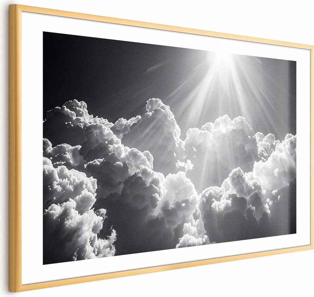 Poster Artistico Hope in the Clouds 90x60 con Cornice Oro