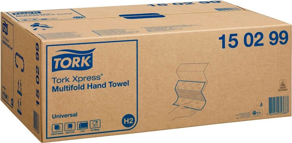 TORK Papierhandtücher 150299 Xpress H2 Universal - Weiss Produktbild 