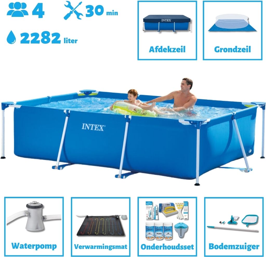 Intex-Schwimmbecken mit rechteckigem Rahmen – 260 x 160 x Produktbild 
