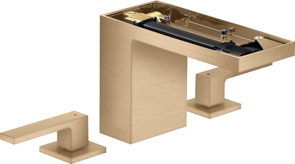 Einhebel-Waschtischmischer AXOR MYEDITION 110 o Pl m PO Ablaufgarnitur brushed bronze brushed bronze