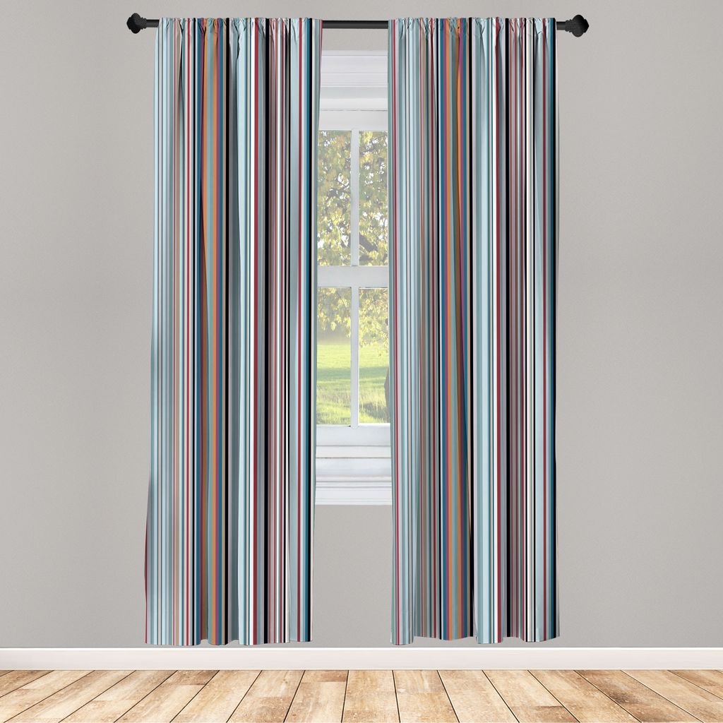 ABAKUHAUS Gestreift Vorhänge 2 Panel Set für Wohnzimmer Produktbild 