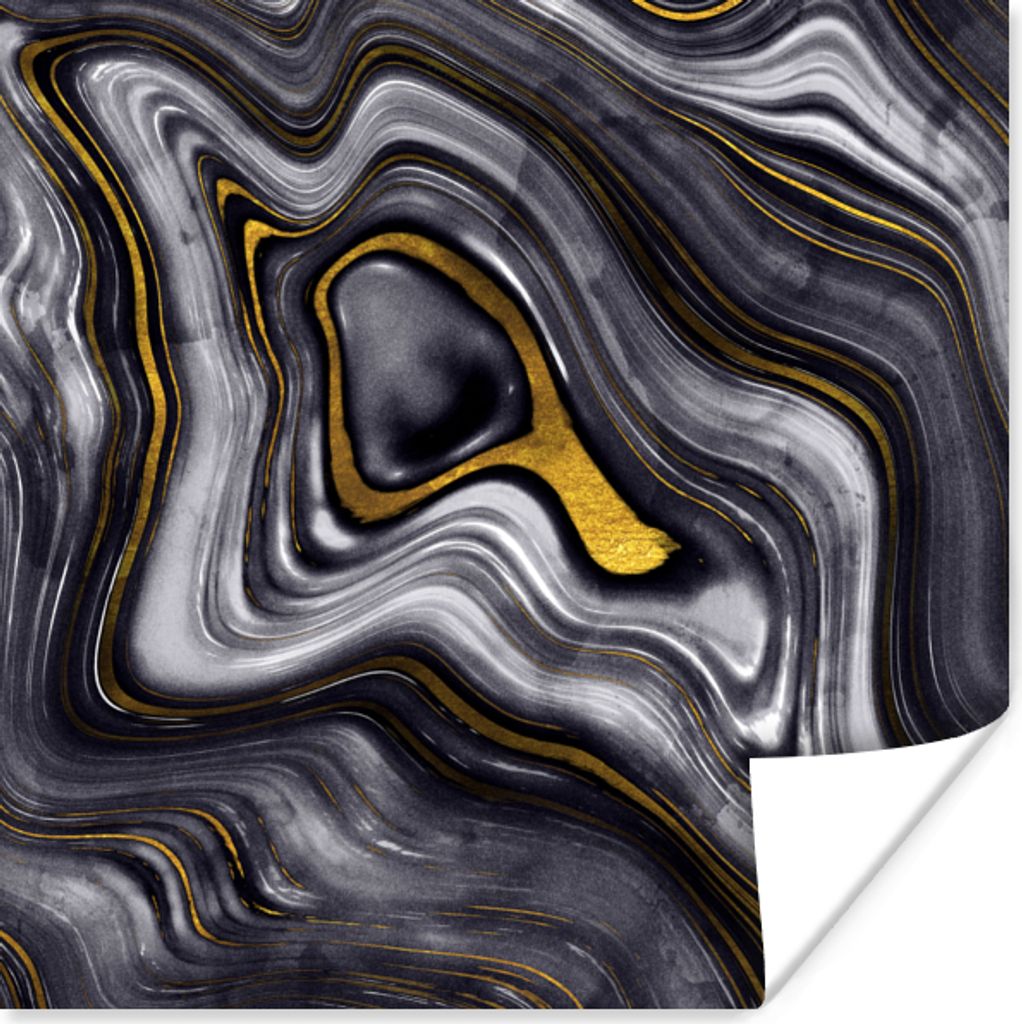 MuchoWow Poster Steine - Achat - Geode - Marmor 30x30 cm - Wandposter - Printing