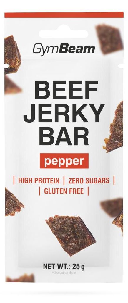 GymBeam - Beef Jerky Bar, 25 g, gewürzt