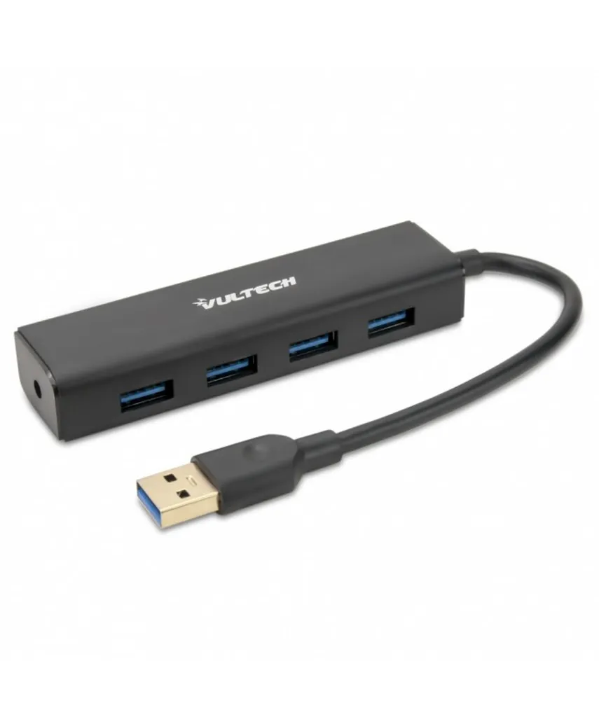 Hub USB 3.2 Vultech HU-04USB3 - 4 Ports Type-A 5000 Mbit/s Noir Compact