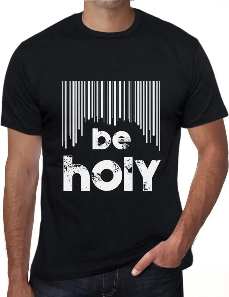 Herren Grafik T-Shirt Barcode ist heilig – Barcode Be Holy – Öko-Verantwortlich Vintage Jahrgang Kurzarm Lustige Druck Geburtstag Geschenk Mann