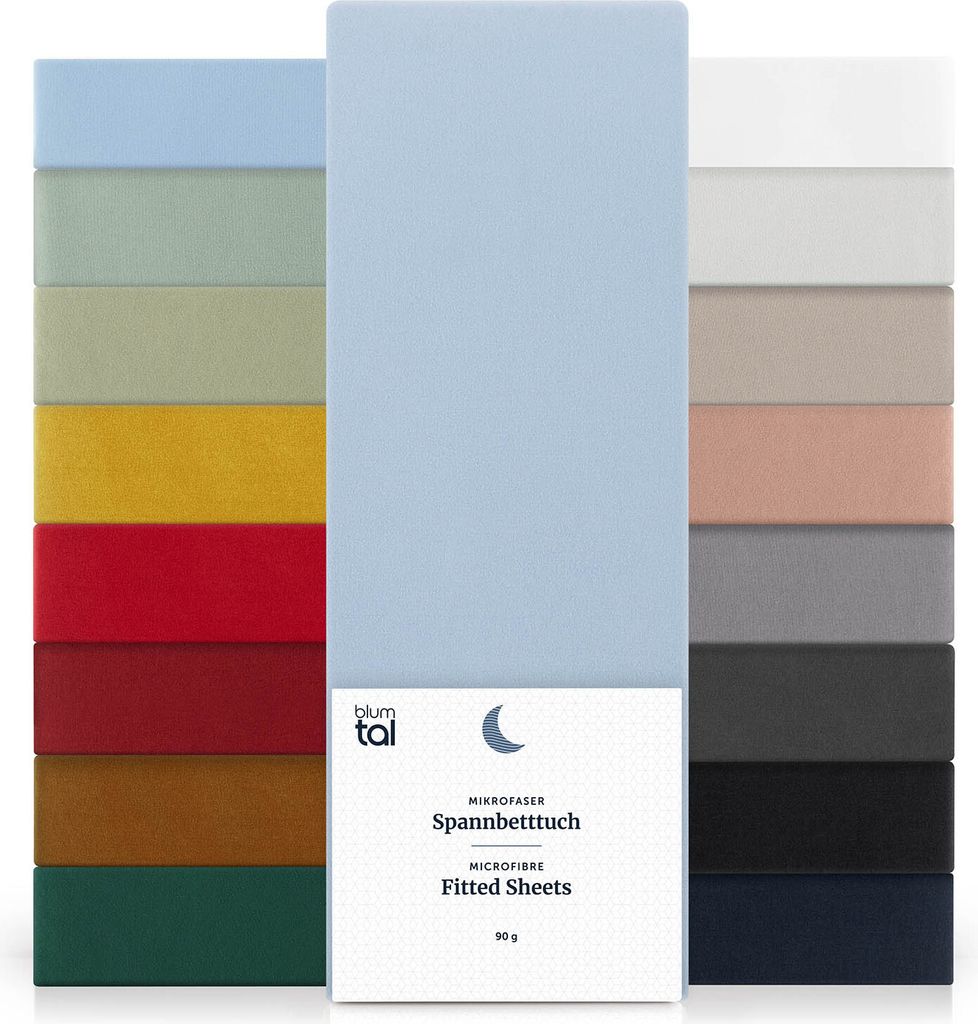 Blumtal Spannbettlaken 180x200cm aus Mikrofaser - Hellblau Produktbild 
