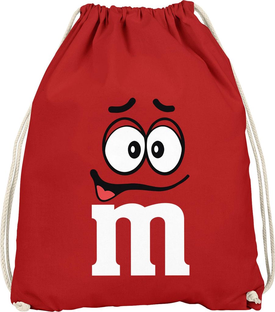 Turnbeutel - M mit Gesicht - AccessoiresGruppen Kostüme Fasching Karneval Gadgets Faschingsartikel Tasche Gymbag Moonworks