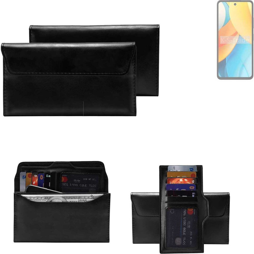 K-S-Trade Handy Hülle kompatibel mit ZTE Axon 60 Lite Schutz Hülle Tasche Schutz Case Handytasche Kunstleder schwarz, 1x
