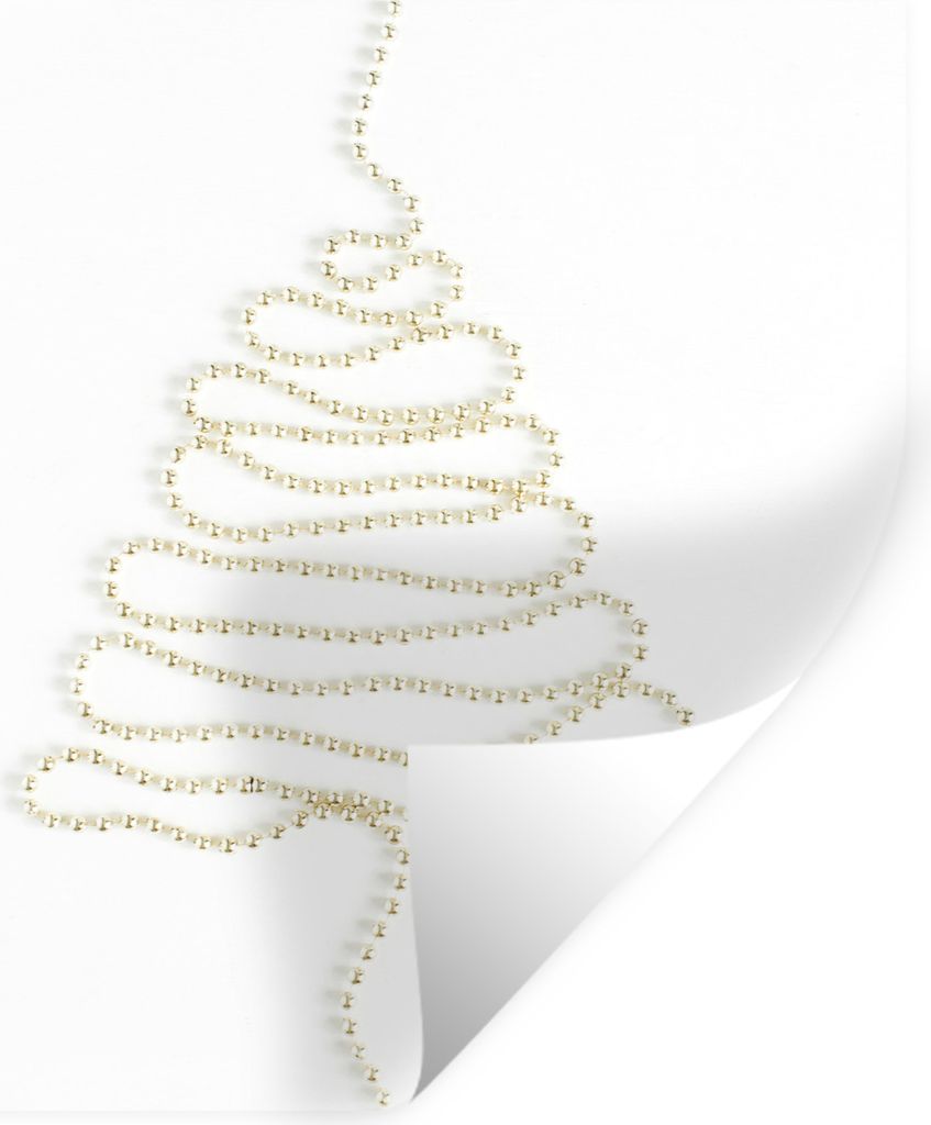 MuchoWow Wandtattoo Wandsticker Wandaufkleber Winter - Weihnachten - Baum - Perlen 100x100 cm Selbstklebend und Repositionierbar - Wierderverwend...
