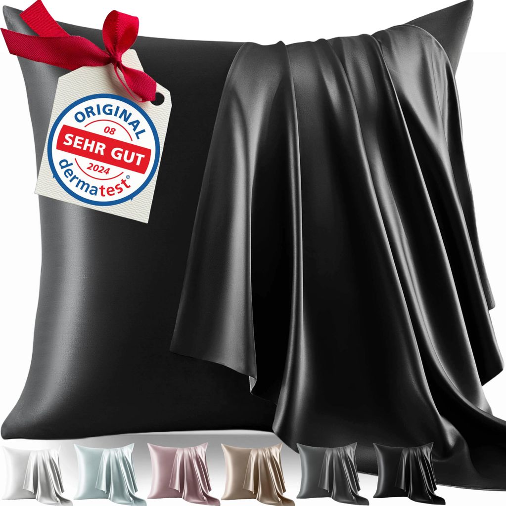 Kissenbezug aus 100 % Seide, 80 x 80 cm | Schweres Material: 22 Momme, ideal für Haut und Haar | Höchste Qualitätsklasse 6A | in der Schweiz | *...