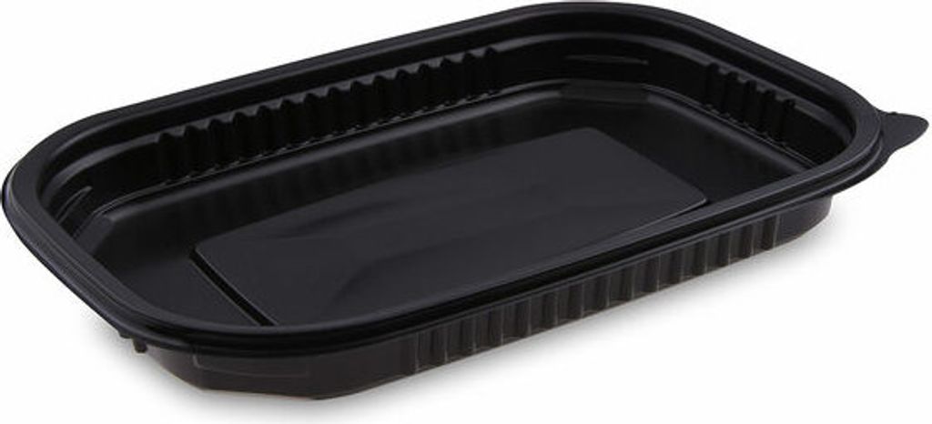 50x Mikrowellenschalen schwarz 'M' 650 ml - 22x15x 2,5 cm