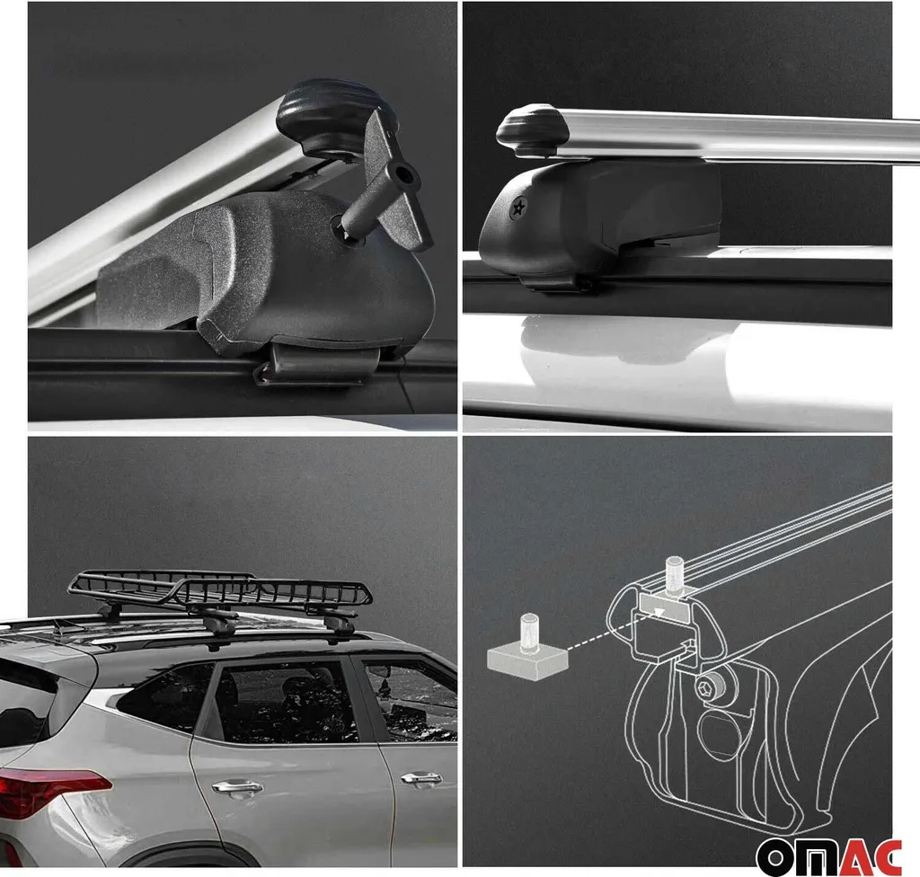 Portapacchi Portapacchi per Mitsubishi Eclipse Cross 2017-2023 ABE grigio alluminio - 3