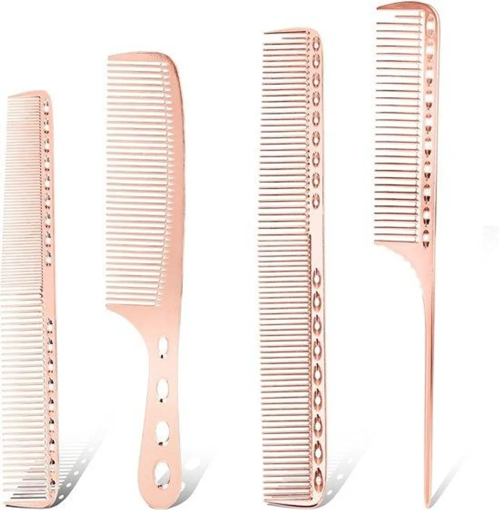 Peigne en aluminium or rose antistatique pour un démêlage sans effort
