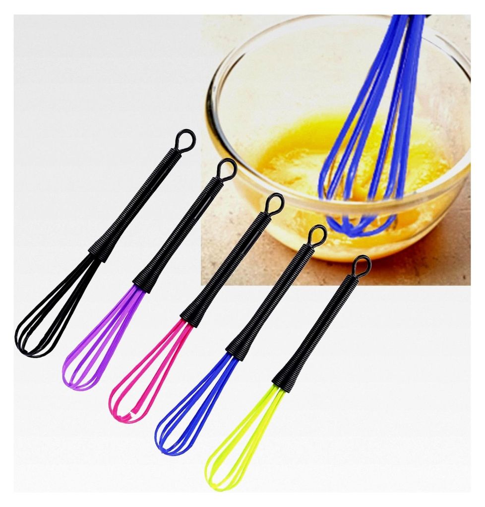 5 Stück Mini-Schneebesen aus Kunststoff – Set für Haarsträhnen, Haarfärbung und kreative Anwendungen in der Küche