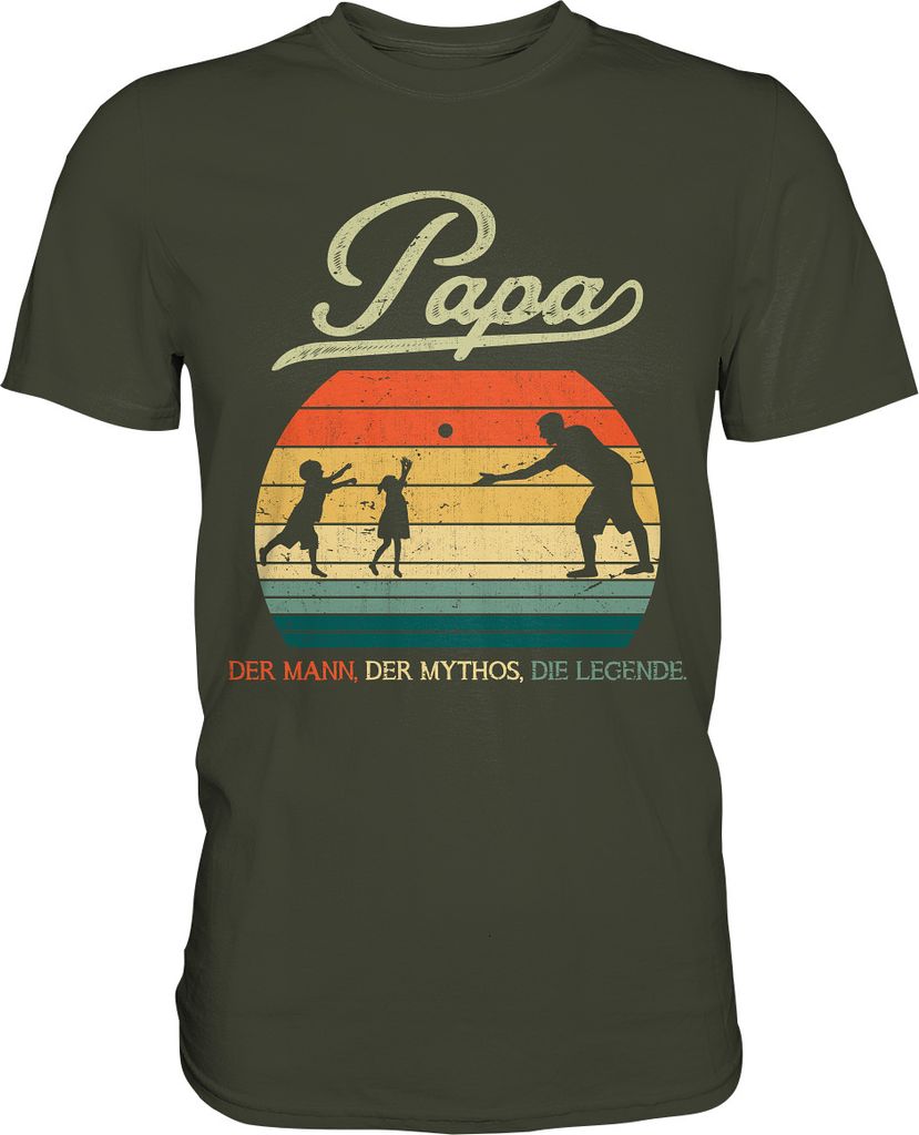 Papa Kinder Vater Geschenk Vatertag T-Shirt – Urban Khaki / Produktbild 