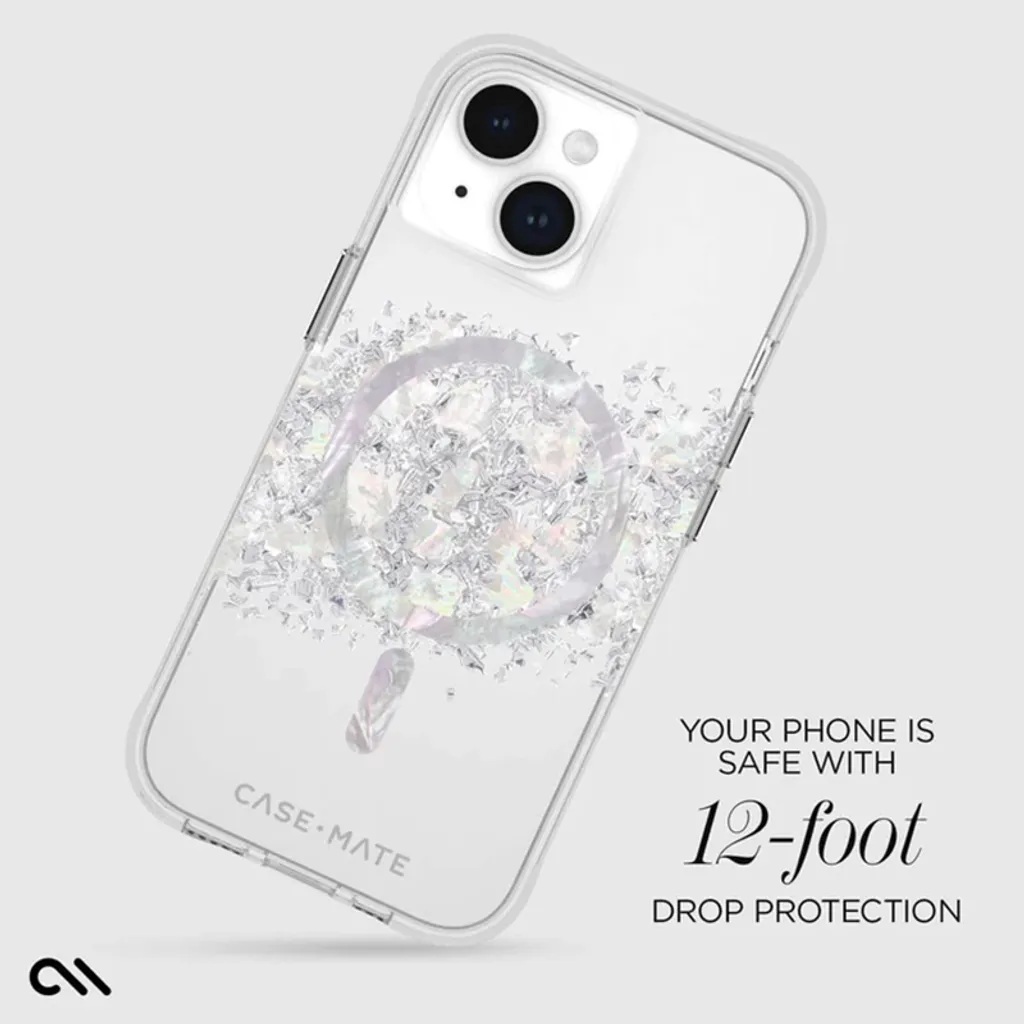 Étui de protection iPhone 15 MagSafe transparent avec motif nacre - 11