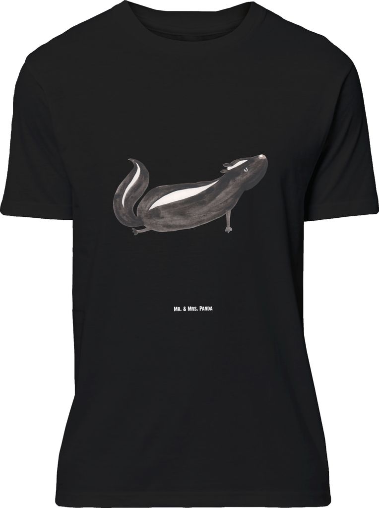Mr. & Mrs. Panda Größe M T-Shirt Stinktier Yoga - Schwarz - Geschenk, Liebe, Namaste, Shirt, mit Spruch, Tshirt, Raubtier, Herren, Wildtier