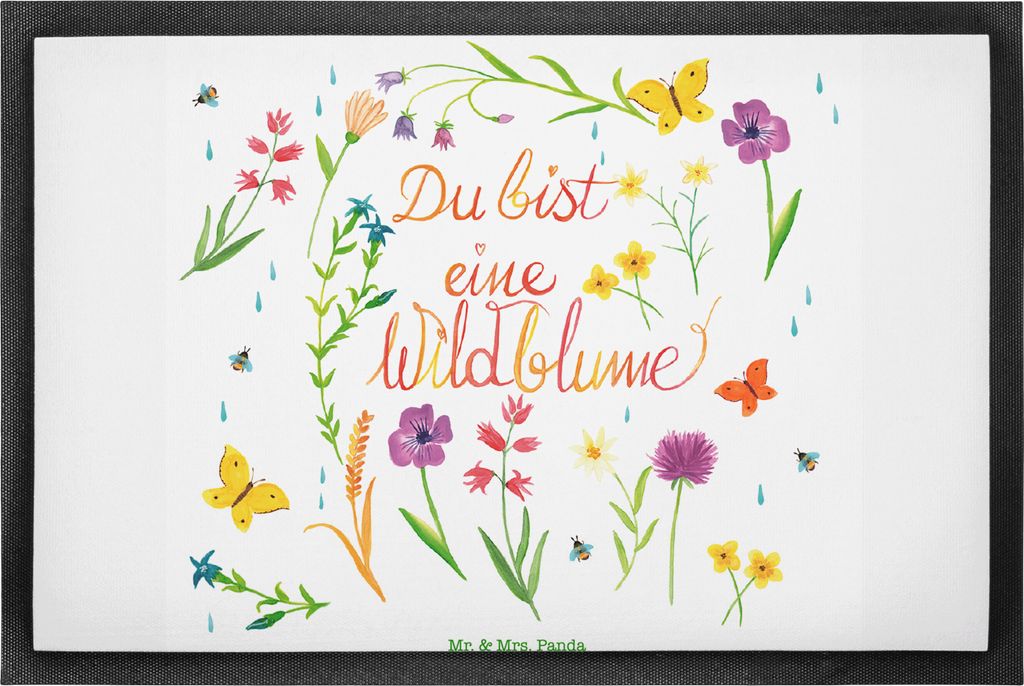 Mr. & Mrs. Panda fußmatte Du bist eine Wildblume 40 x 60 cm - Geschenk, Schmutzmatte, Freundin, Kompliment, Schmutzfangmatte, Schuhabstreifer, Jah...