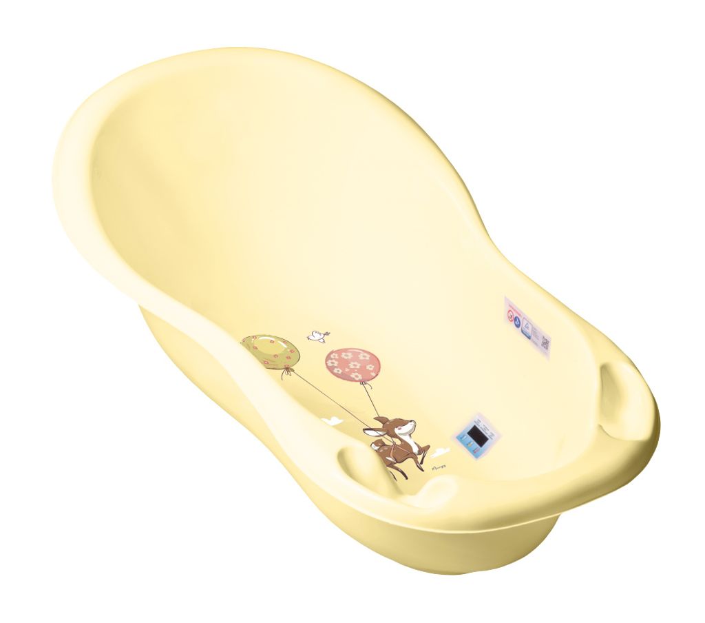Anatomische Badewanne 102 cm gelbe Rehe