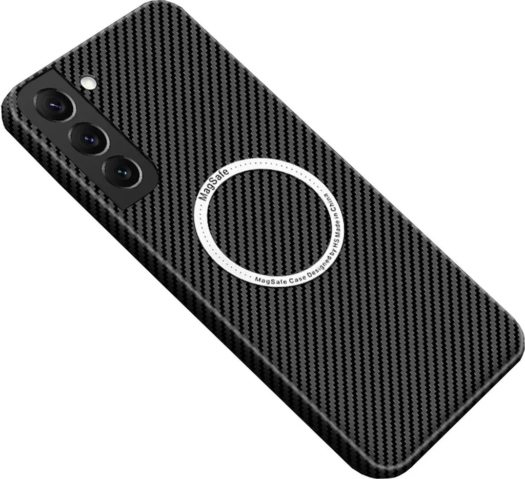 Per Samsung Galaxy S25 5G MagSafe Design Custodia ultra sottile con texture in carbonio nero