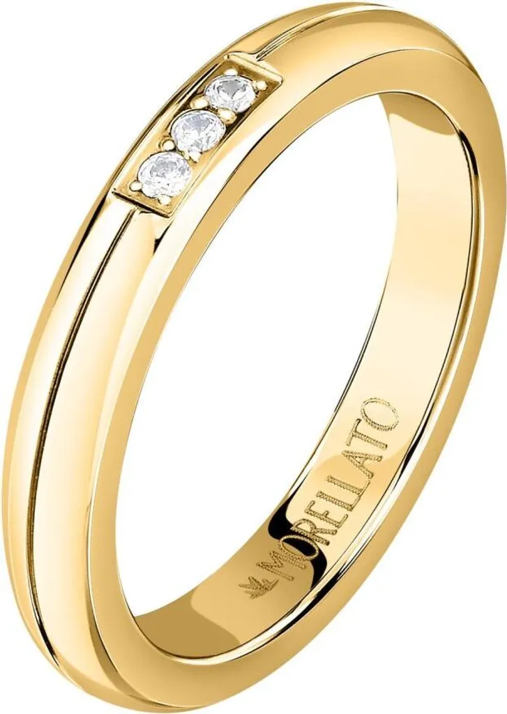 Bague dorée à l'or fin Love Rings SNA47 avec cristaux - Taille 52 mm