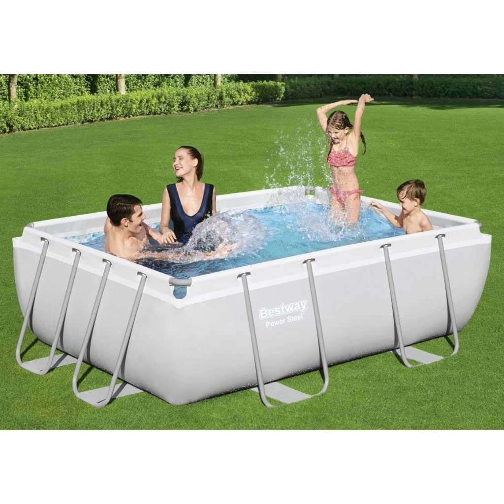 Möbel Bestway Power Steel Swimmingpool-Set Rechteckig 282x196x84 cm - Poolzubehör 92819