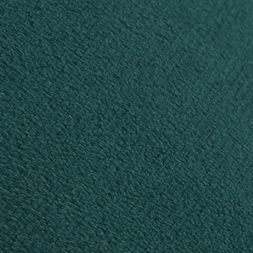 A close-up view of a dark teal velvet fabric.