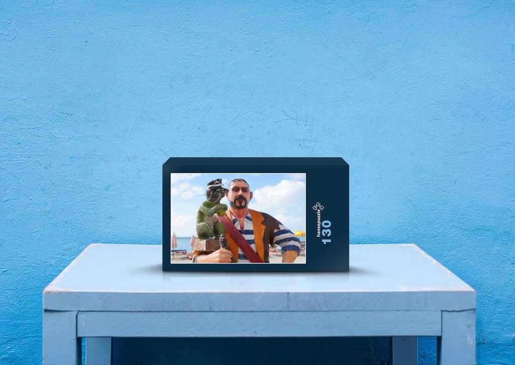 hansepuzzle 38664 - Figur Puzzle, 130 Teile, Reisen, 28,7 x 20,0cm mit hochwertiger Aufbewahrung, Kartonbox und wiederverschließbarem Beutel