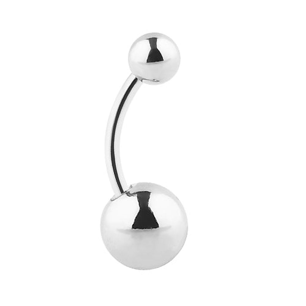 Taffstyle Bauchnabelpiercing Bauchnabelpiercing Banane Stecker verschiedene Größe & Farben, Silber / 1,6mm x 10mm / 8mm x 5mm