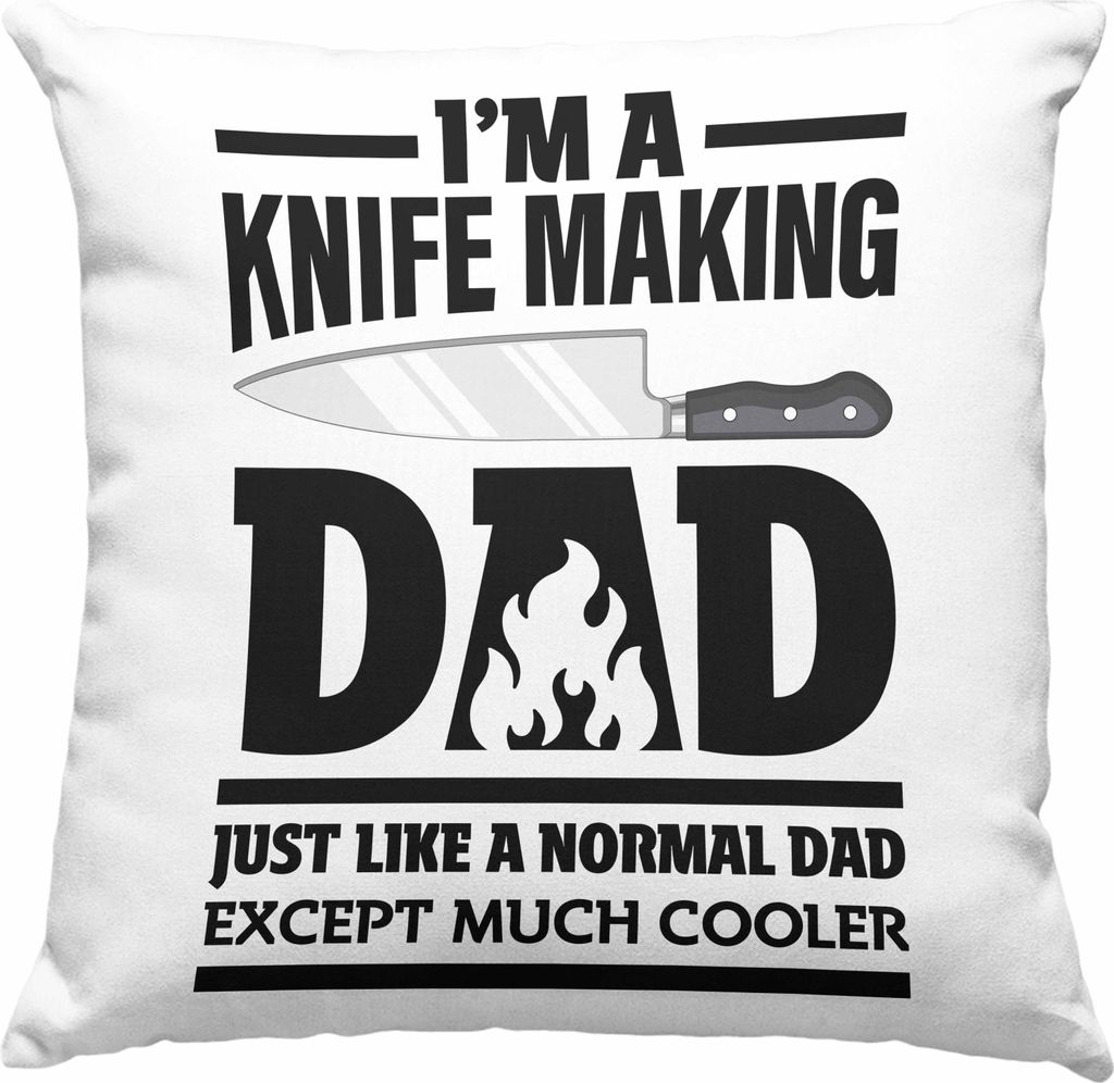 Trendation - Schmied Geschenke Deko-Kissen mit Füllung 40x40 mit Spruch Hufschmied Deko-Kissen mit Füllung 40x40 Geschenkidee Messer Macher (Grün)