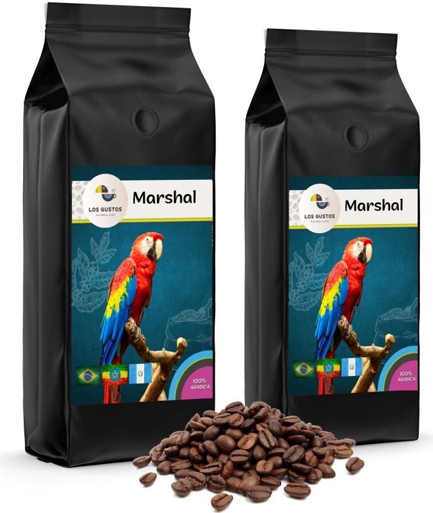 Los Gustos Marshal Kaffee-Bohnen 2x1000 g, Ungemahlen, Produktbild 