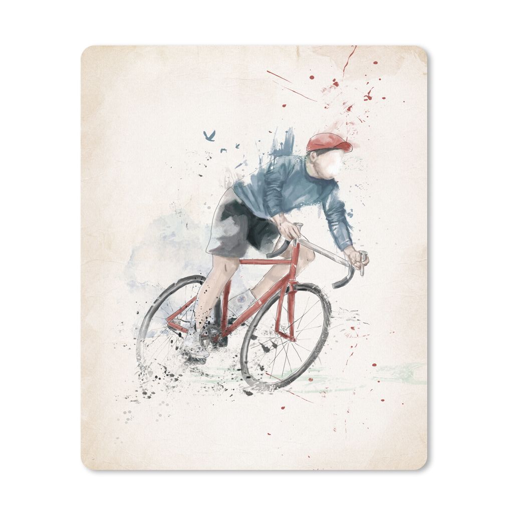 MuchoWow Mauspad Mousepad Fahrräder - Farbe - Sport - Rot 19x23 cm - Mousepads - Maus Mat - Pad - Mausunterlage - Mauspads - Spielen