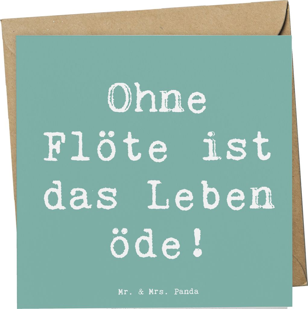 Mr. & Mrs. Panda Grußkarte Spruch Flöte Leben - Meeresbrise - Geschenk, anlasskarte, Musiker, Orchester, Instrument, doppelkarte, Lernen, Glückw...