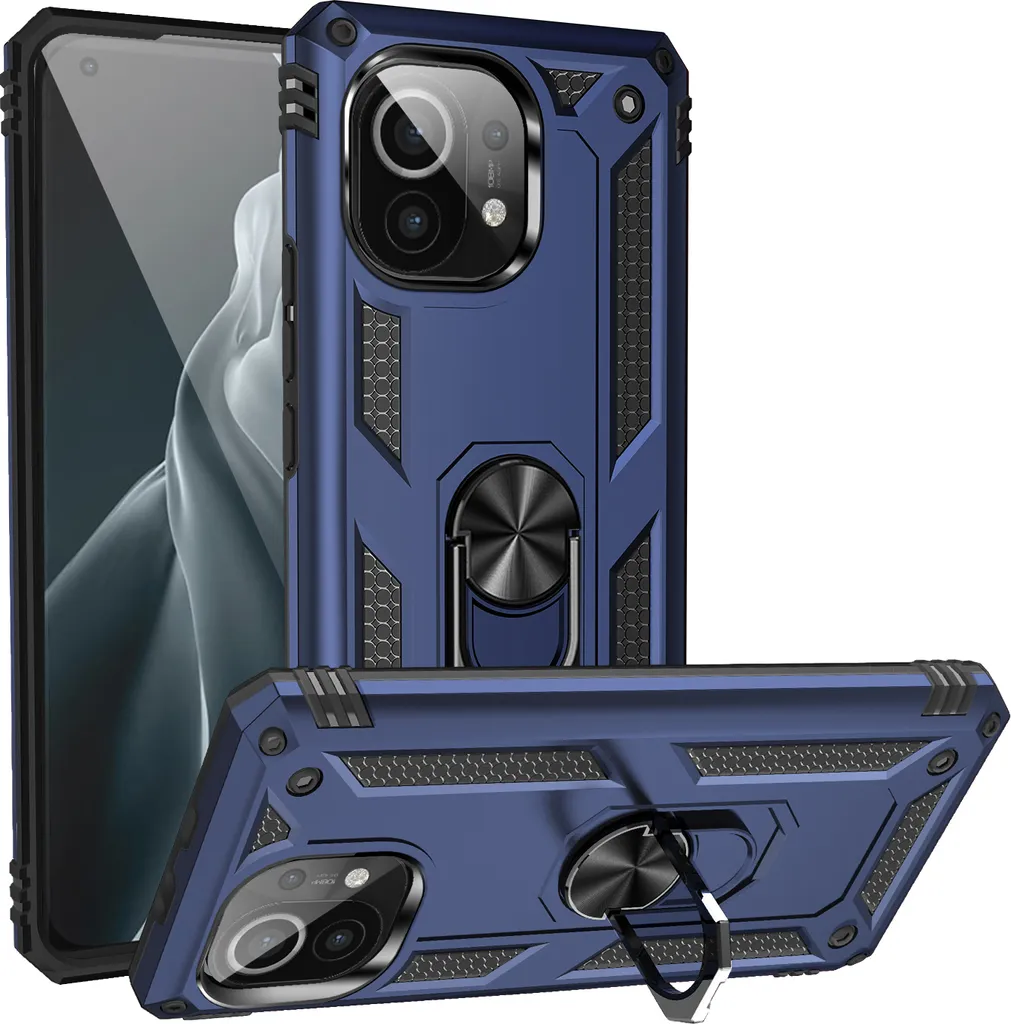 Custodia Xiaomi Mi 11 Antiurto Blu: Doppia Protezione e Supporto Auto