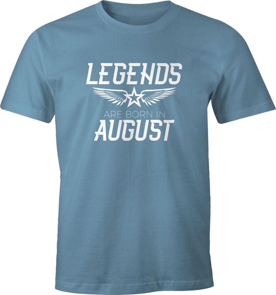 Herren T-Shirt Legends are born in August Geburtstag Geschenk Fun-Shirt Moonworks stone blue 3XL