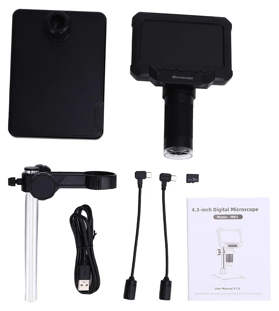 Microscope pour pièces de monnaie écran LCD 10 MP et éclairage LED réglable